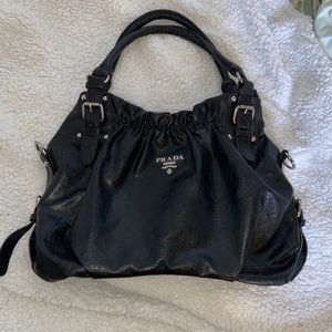 Prada leather slouchy bag
